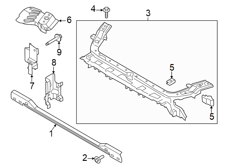 Diagram Radiator support. for your Lincoln MKZ  