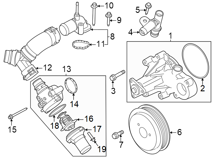 Diagram Water pump. for your 2017 Lincoln MKC   