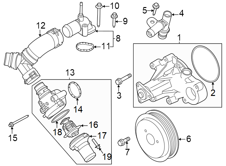 Diagram Water pump. for your 2017 Lincoln MKC   