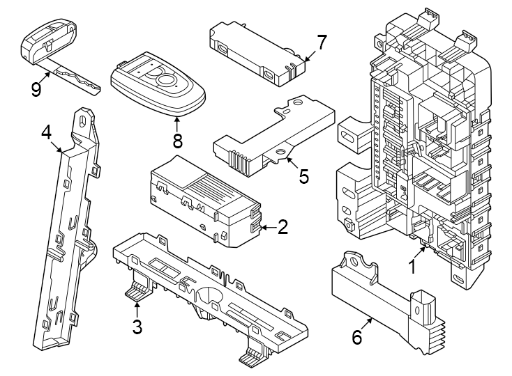 Diagram Convertible. COUPE. In console. In rear bumper. Smart junction box. W/O panic alarm. W/O remote start. W/PANIC alarm. W/REMOTE start. for your 2020 Ford F-250 Super Duty   