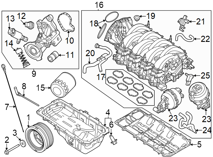 Diagram Engine parts. for your 1995 Ford Thunderbird   