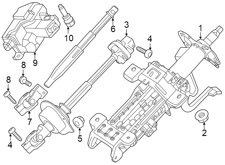 Diagram Steering column assembly. for your 1997 Ford Ranger   