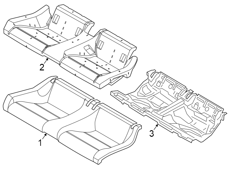 Diagram Seats & tracks. Rear seat components. for your Ford Mustang  