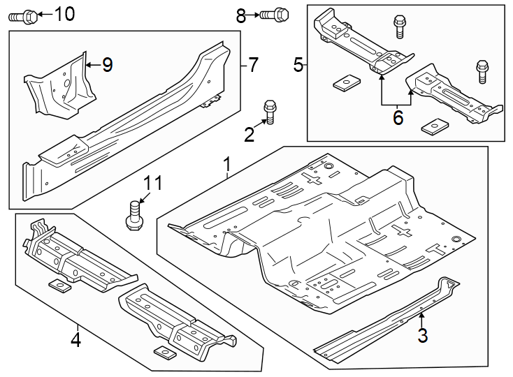 Diagram Pillars. Rocker & floor. for your 2008 Lincoln MKZ   