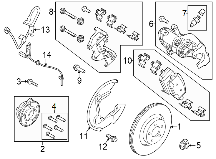 Diagram Rear suspension. Brake components. for your 2010 Lincoln MKZ   