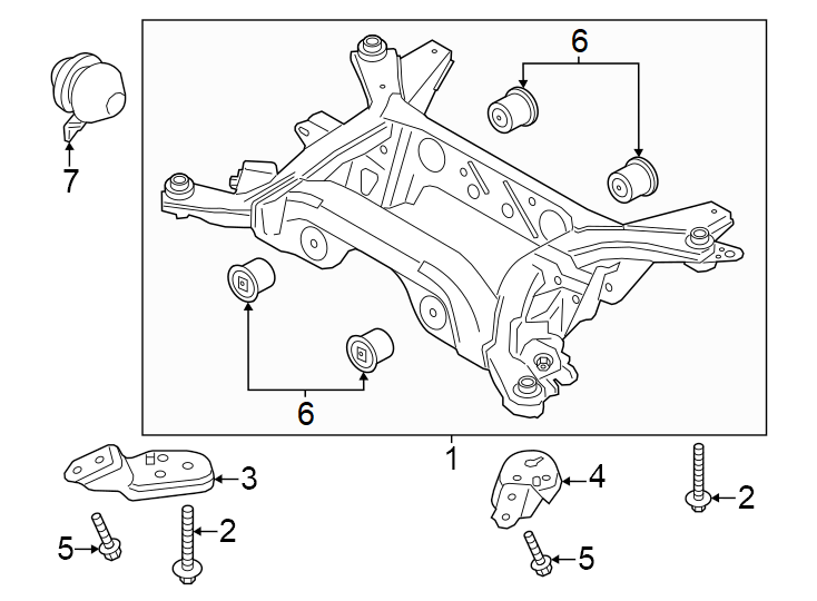 Rear suspension. Suspension mounting. Diagram