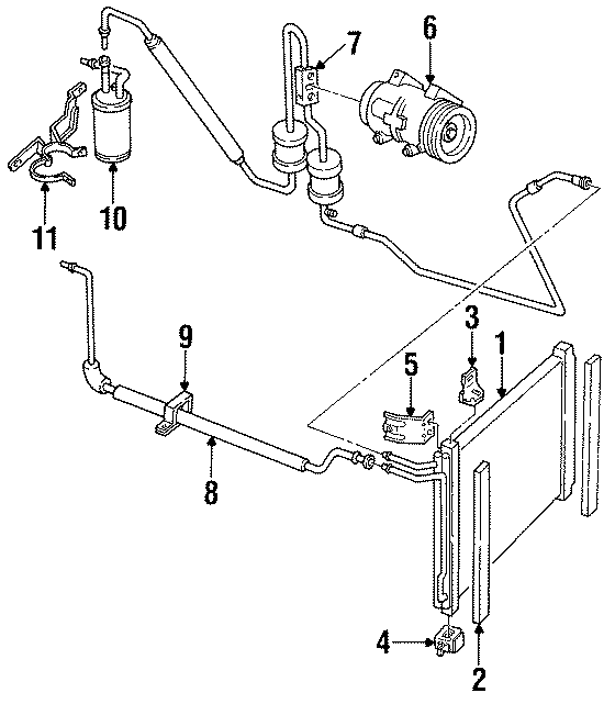 Diagram AIR CONDITIONER & HEATER. COMPRESSOR & LINES. CONDENSER. for your Ford E-450 Econoline Super Duty  