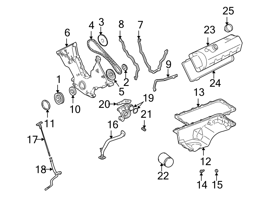 Diagram Engine parts. for your Ford