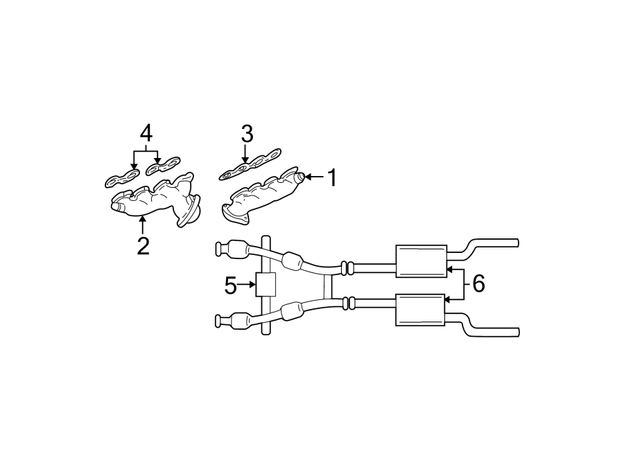 Diagram EXHAUST SYSTEM. EXHAUST COMPONENTS. MANIFOLD. for your 2019 Lincoln MKZ Reserve I Sedan  