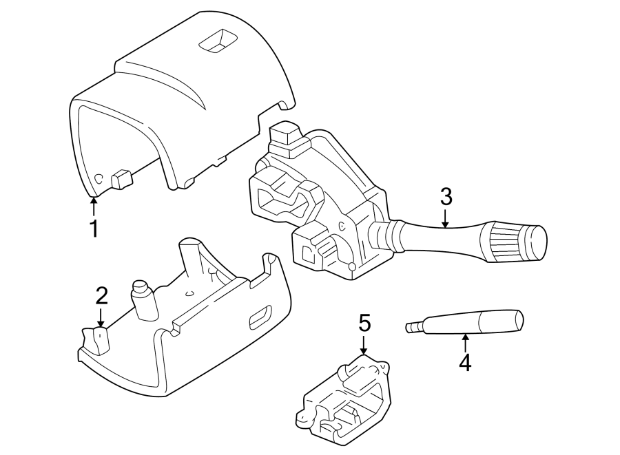 Diagram STEERING COLUMN. SHROUD. SWITCHES & LEVERS. for your 1999 Mercury Cougar   