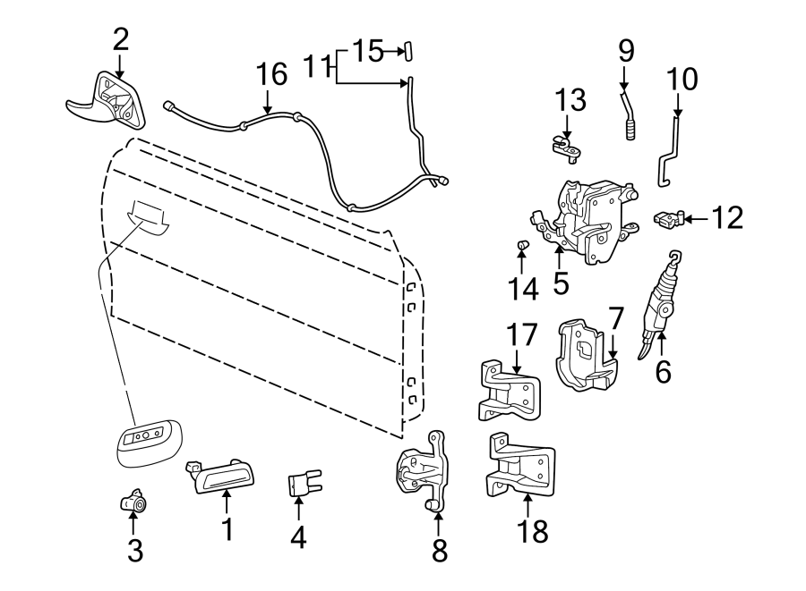 Diagram DOOR. LOCK & HARDWARE. for your Ford Edge  