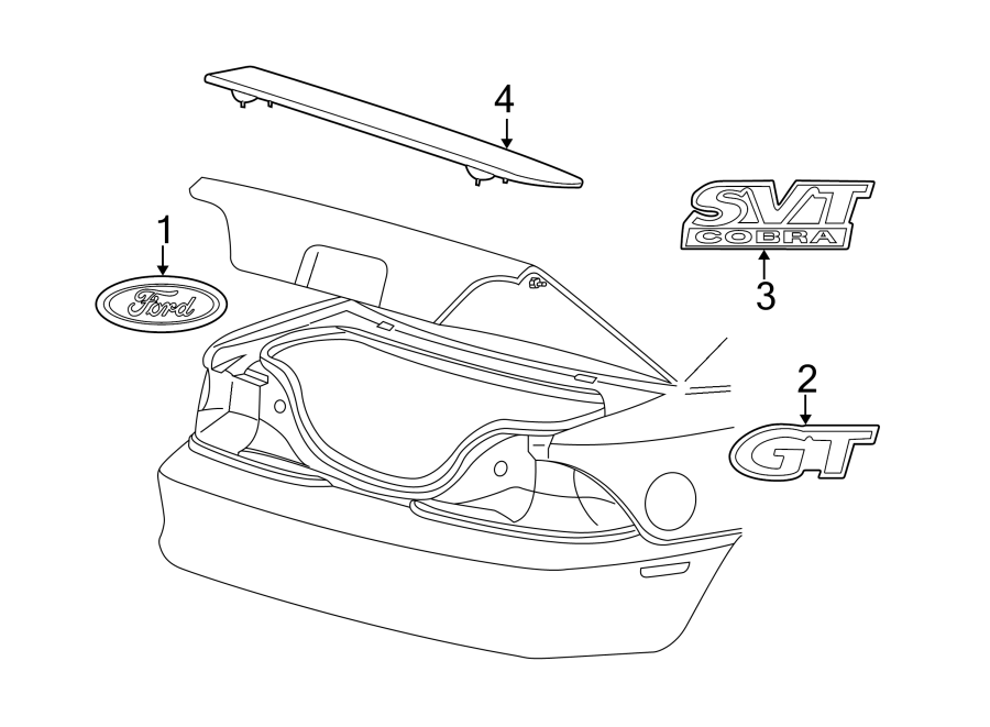 Ford Mustang Deck Lid Emblem Gt Xr3z6342528ca North Park Lincoln San Antonio Tx