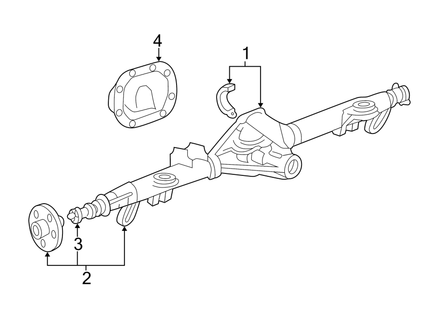 Diagram REAR SUSPENSION. AXLE & DIFFERENTIAL. for your 2021 Ford F-150 3.5L PowerBoost V6 FULL HYBRID EV-GAS (FHEV) A/T RWD Platinum Crew Cab Pickup Fleetside 