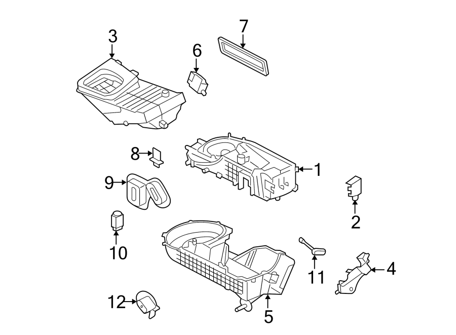 Diagram AIR CONDITIONER & HEATER. HEATER COMPONENTS. for your 2008 Lincoln MKZ   