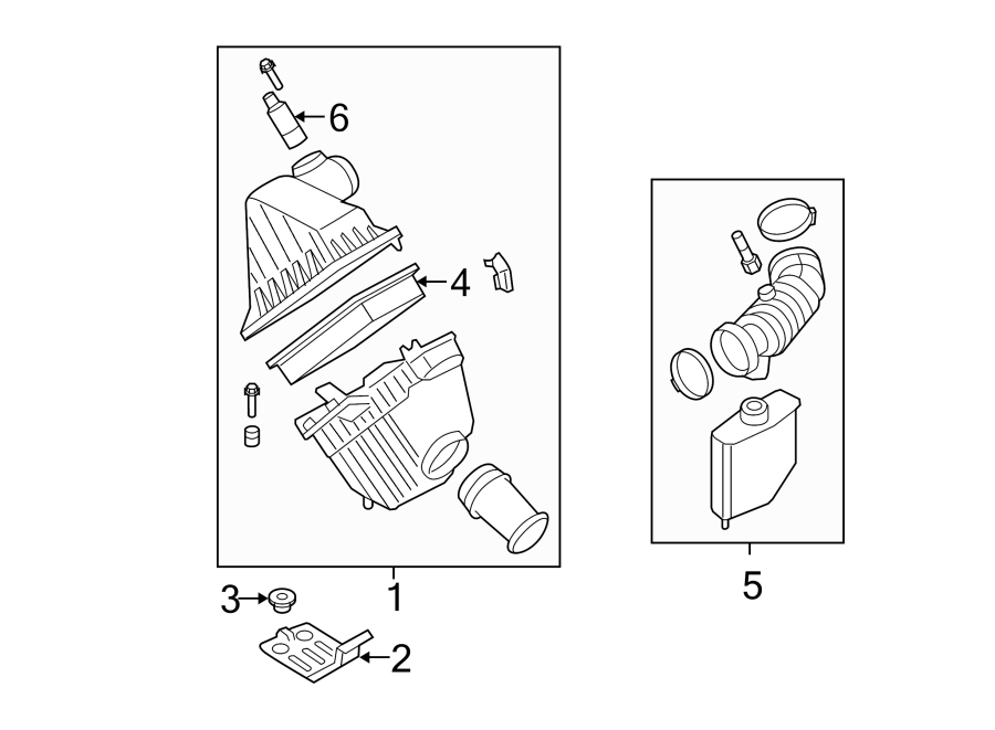 Diagram ENGINE / TRANSAXLE. AIR INTAKE. for your 2020 Ford F-150 3.5L EcoBoost V6 A/T RWD XL Standard Cab Pickup Fleetside 