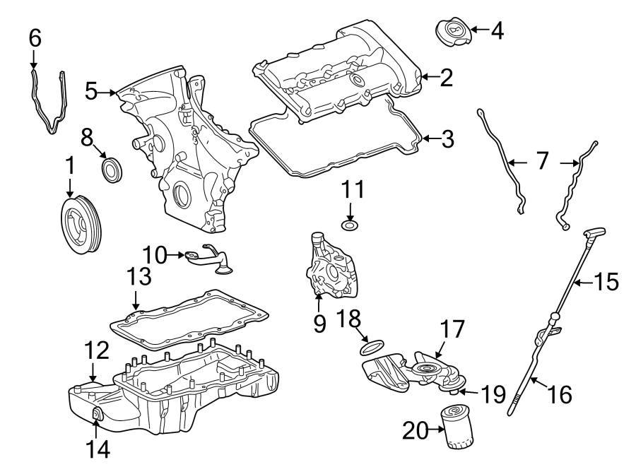 Diagram ENGINE / TRANSAXLE. ENGINE PARTS. for your Ford