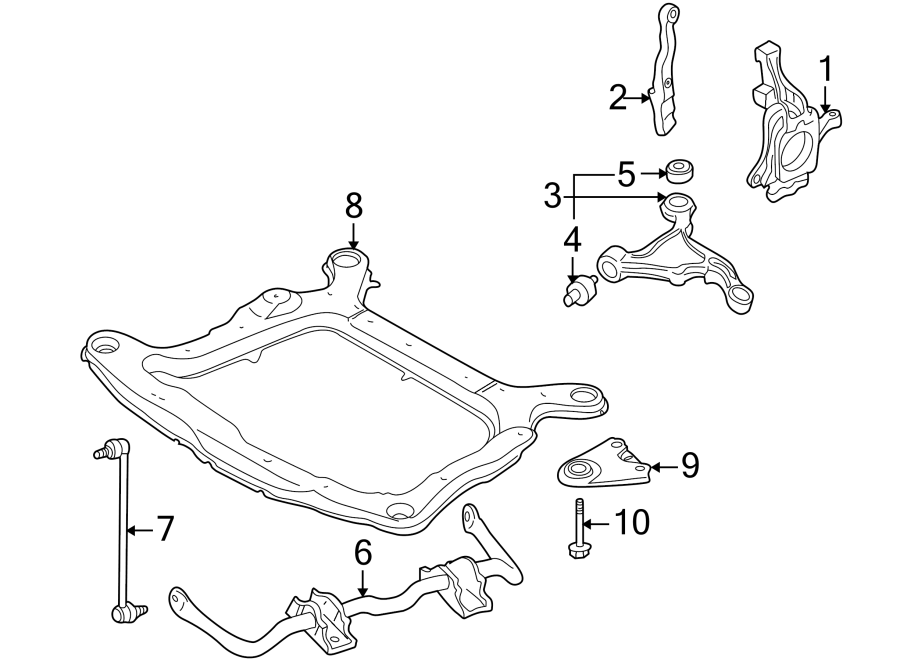 Diagram FRONT SUSPENSION. SUSPENSION COMPONENTS. for your Ford F-550 Super Duty  