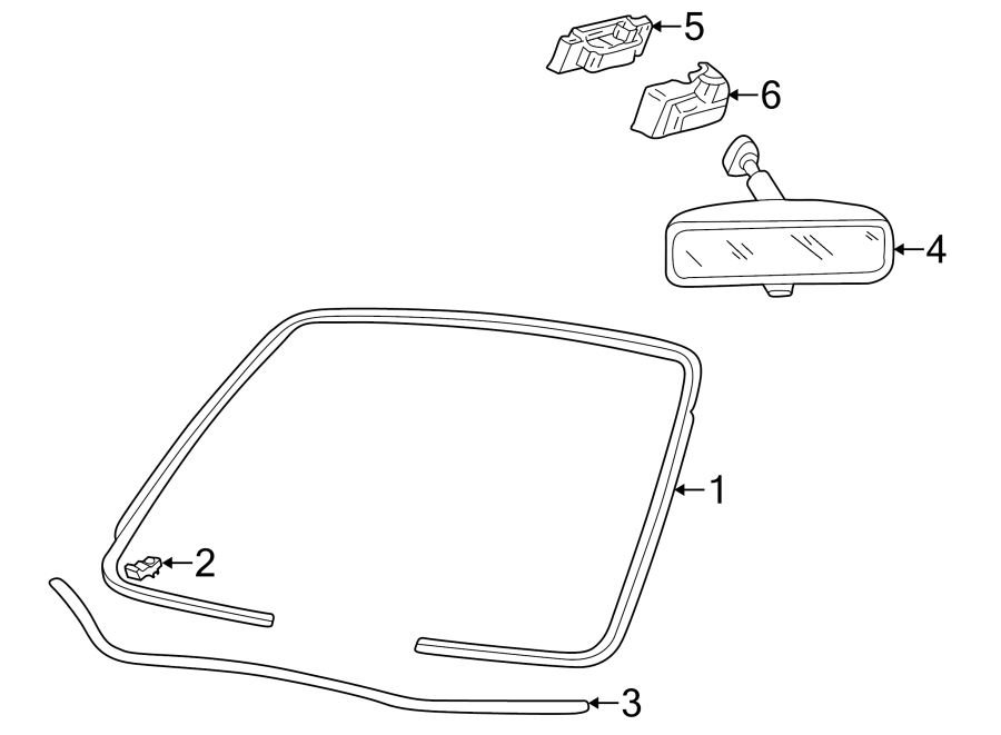 Diagram WINDSHIELD. GLASS. for your 2023 Ford Edge   