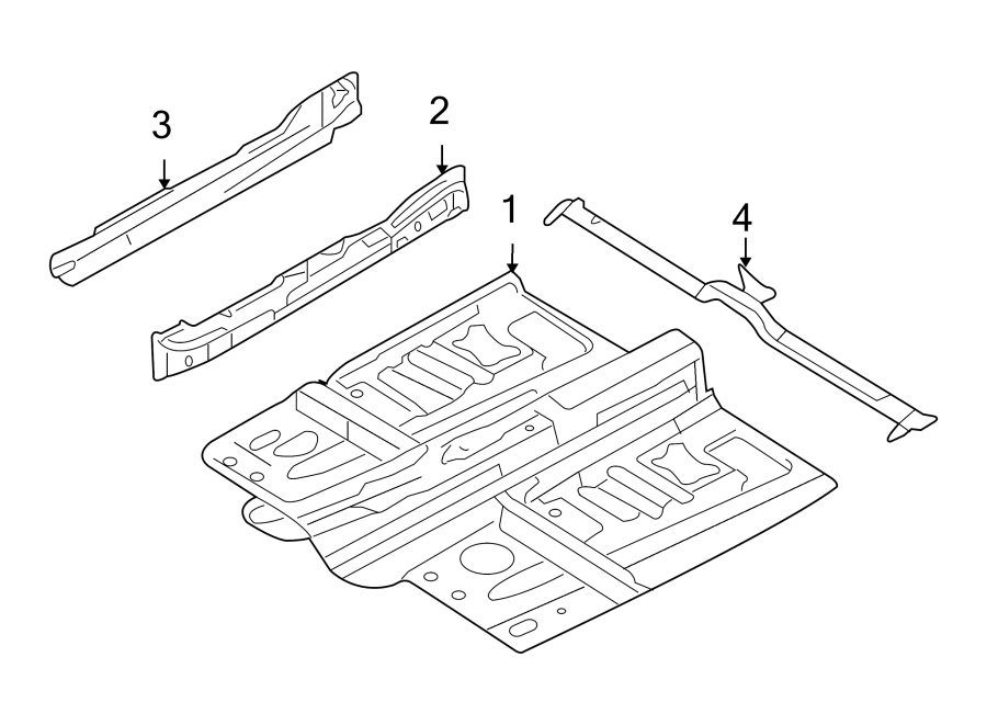 Diagram PILLARS. ROCKER & FLOOR. for your 2021 Ford Transit-350  PTV Standard Cargo Van 