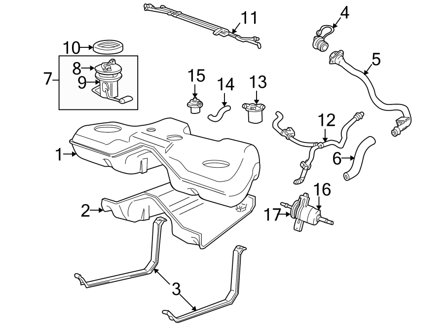 Diagram FUEL SYSTEM COMPONENTS. for your 2008 Ford F-150 5.4L Triton V8 FLEX M/T RWD XL Extended Cab Pickup Fleetside 