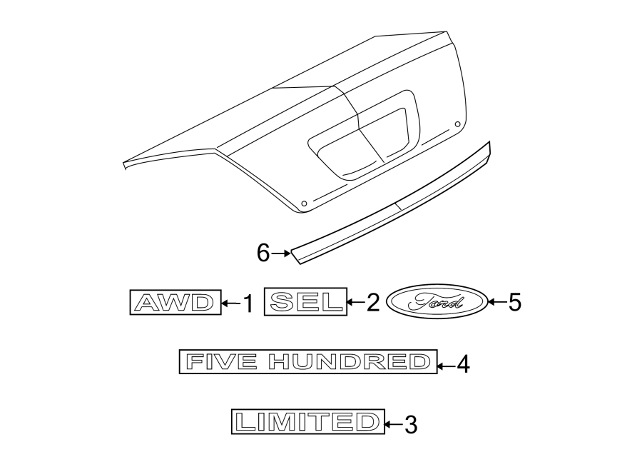 Diagram TRUNK LID. EXTERIOR TRIM. for your 2015 Lincoln MKZ   