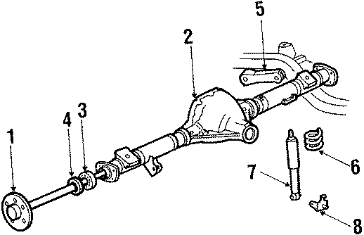 Diagram REAR SUSPENSION. AXLE HOUSING. SUSPENSION COMPONENTS. for your 2021 Ford F-150 3.5L PowerBoost V6 FULL HYBRID EV-GAS (FHEV) A/T RWD Platinum Crew Cab Pickup Fleetside 