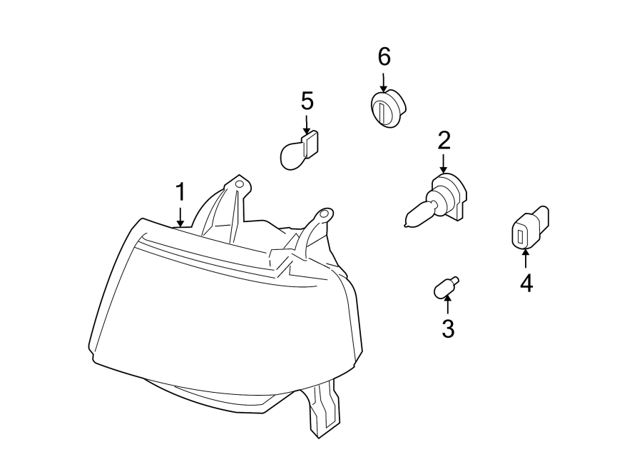 Diagram FRONT LAMPS. HEADLAMP COMPONENTS. for your 1996 Ford F-150  XL Standard Cab Pickup Fleetside 