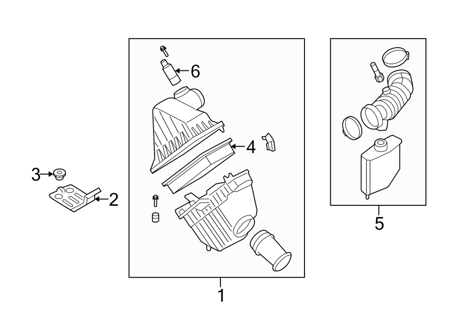 Diagram AIR INTAKE. for your 2020 Ford F-150 3.5L EcoBoost V6 A/T RWD XL Standard Cab Pickup Fleetside 