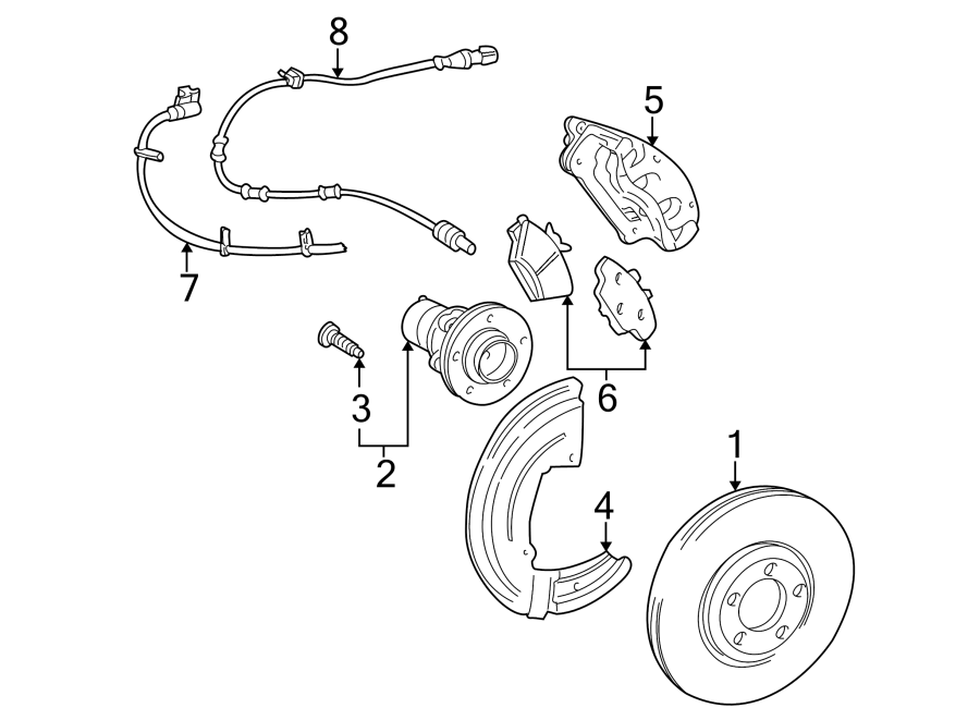 Diagram FRONT SUSPENSION. BRAKE COMPONENTS. for your 2024 Ford F-150  SSV Extended Cab Pickup Fleetside 