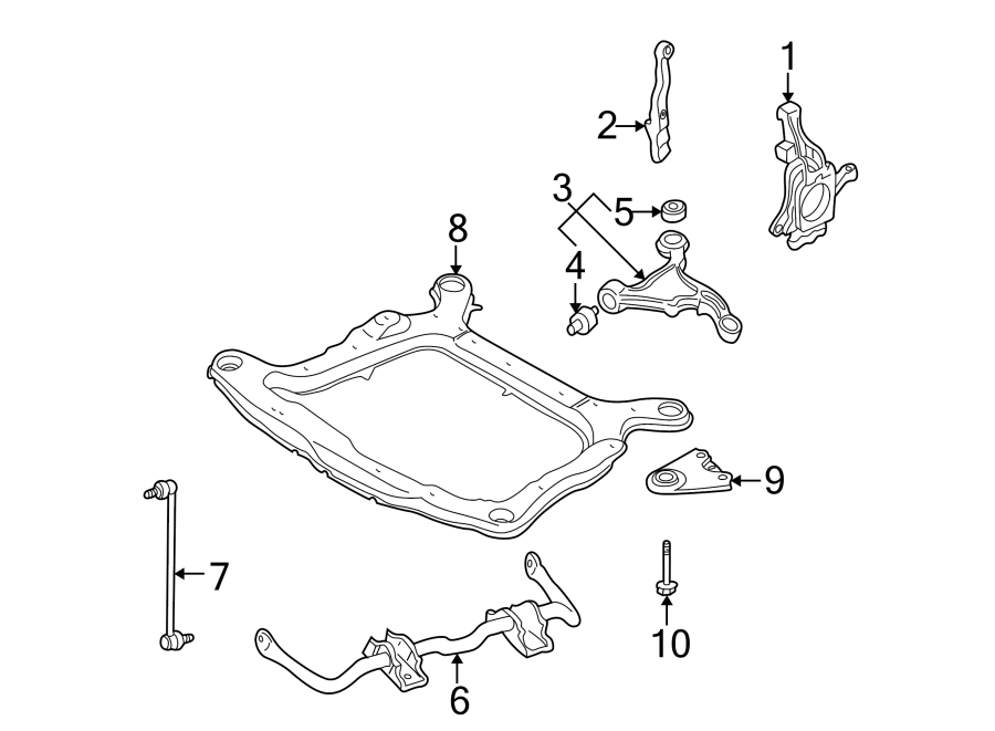 Diagram FRONT SUSPENSION. SUSPENSION COMPONENTS. for your Ford F-550 Super Duty  