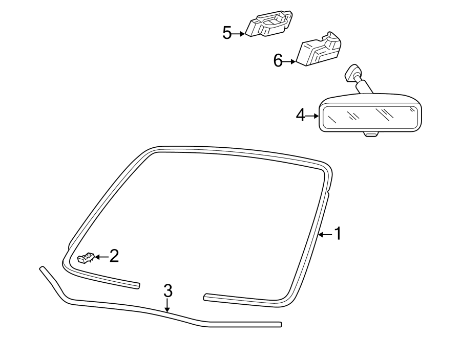 Diagram WINDSHIELD. GLASS. for your 2023 Ford Edge   