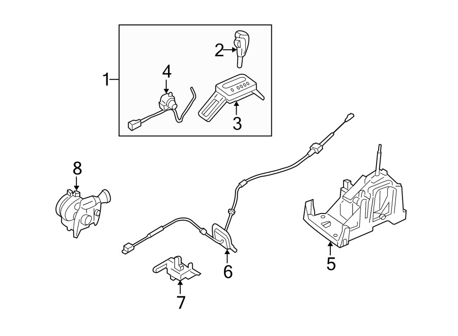 Diagram CONSOLE. SHIFTER HOUSING. for your 1997 Ford E-350 Econoline Club Wagon  XLT HD Standard Passenger Van 