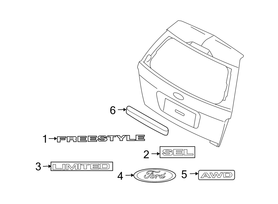 Diagram LIFT GATE. EXTERIOR TRIM. for your 2015 Lincoln MKZ   