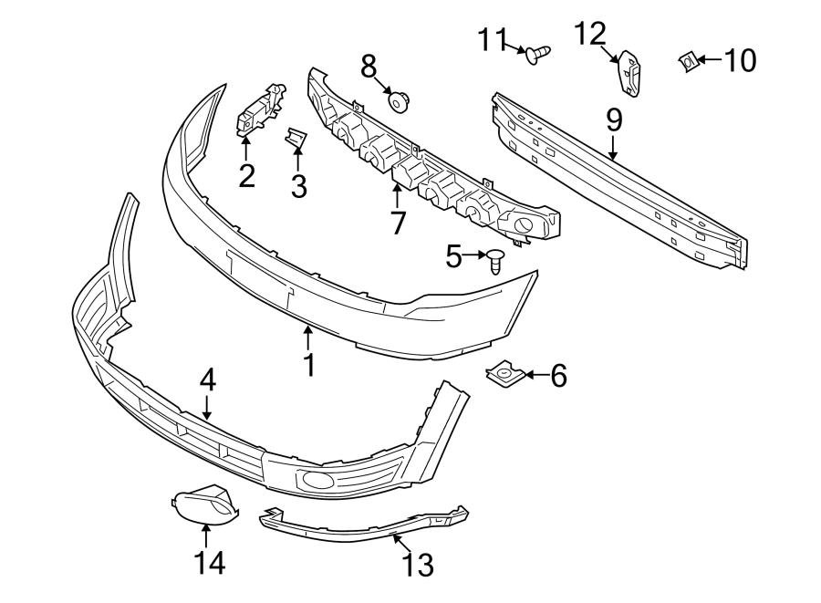 Diagram FRONT BUMPER. BUMPER & COMPONENTS. for your 2016 Lincoln MKZ Hybrid Sedan  