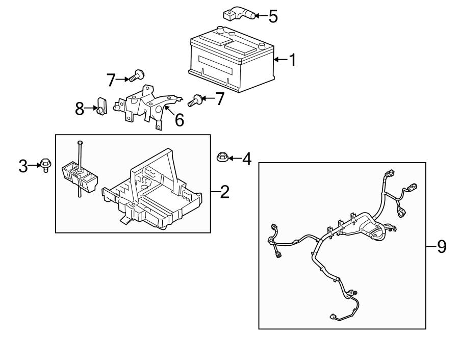 Diagram BATTERY. for your 2011 Lincoln MKZ Base Sedan  