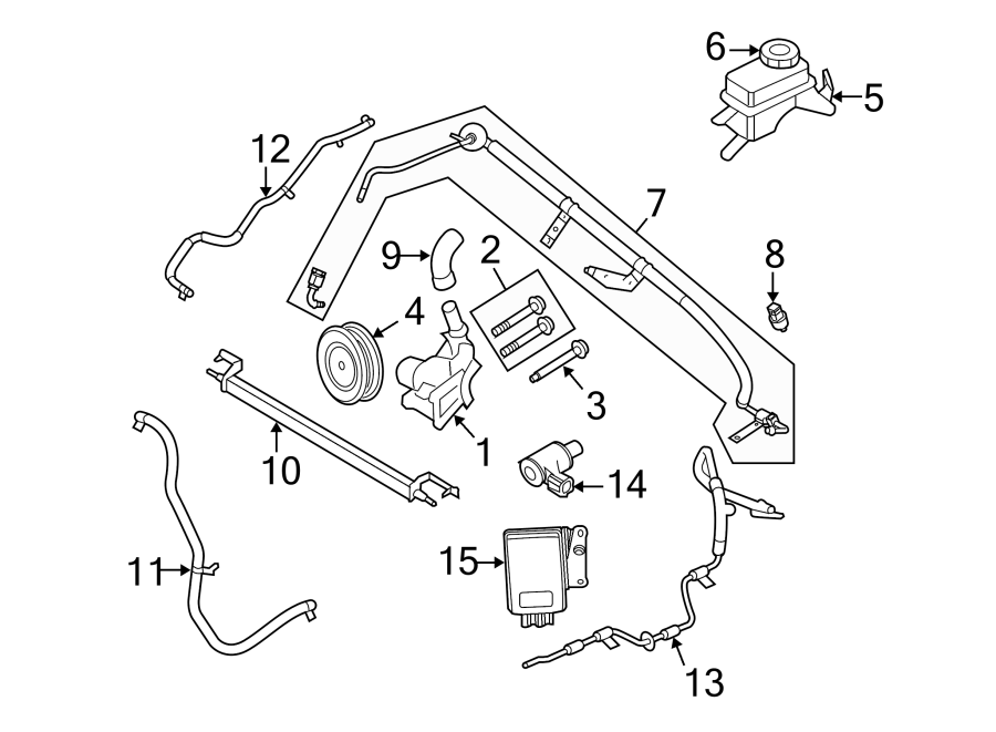 Diagram STEERING GEAR & LINKAGE. PUMP & HOSES. for your 2020 Ford Police Responder Hybrid   