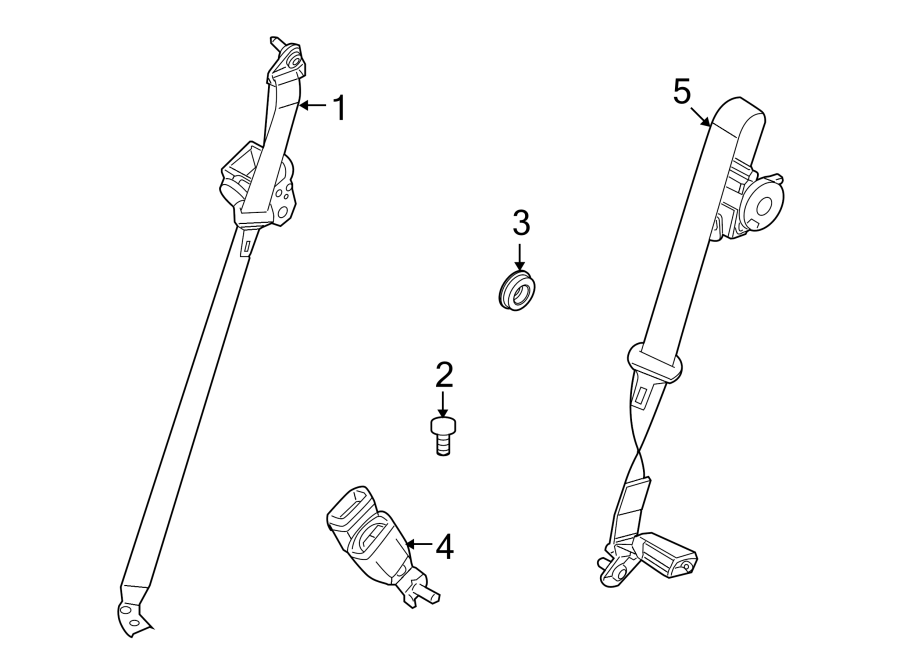 Diagram RESTRAINT SYSTEMS. REAR SEAT BELTS. for your 2021 Ford Explorer   