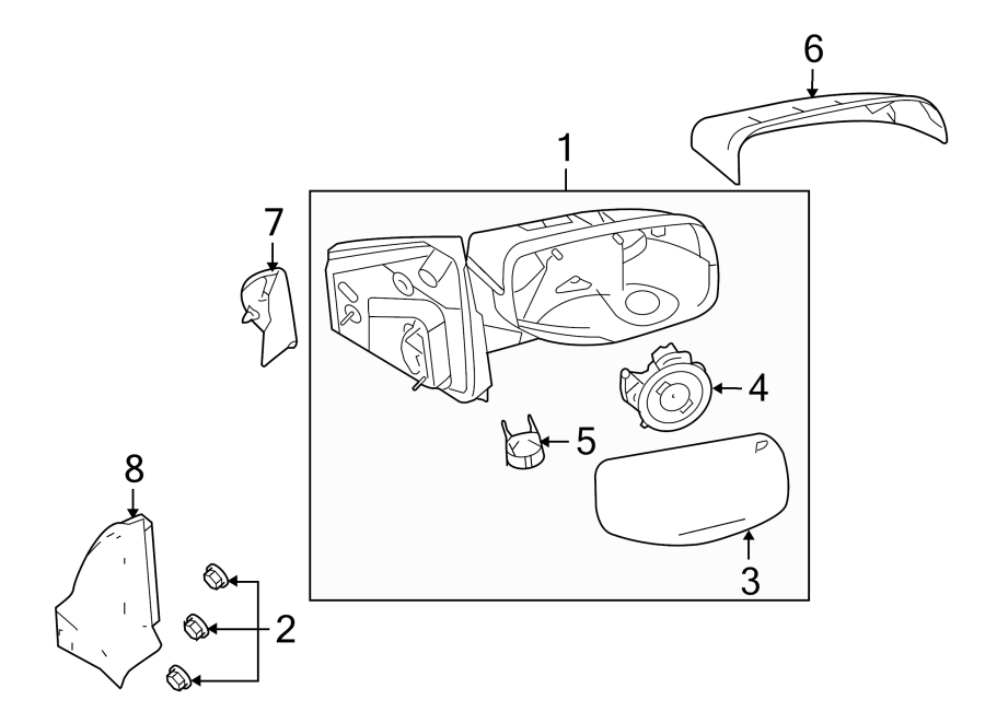 Diagram FRONT DOOR. OUTSIDE MIRRORS. for your 2001 Ford F-150   