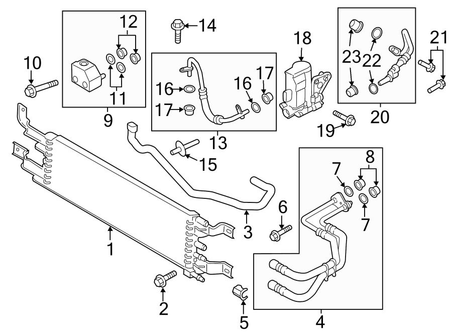 Diagram TRANS OIL COOLER. for your 2015 Lincoln MKZ Base Sedan  