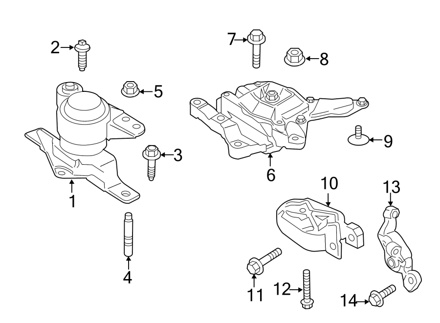 Diagram ENGINE / TRANSAXLE. ENGINE & TRANS MOUNTING. for your 2015 Ford Escape   