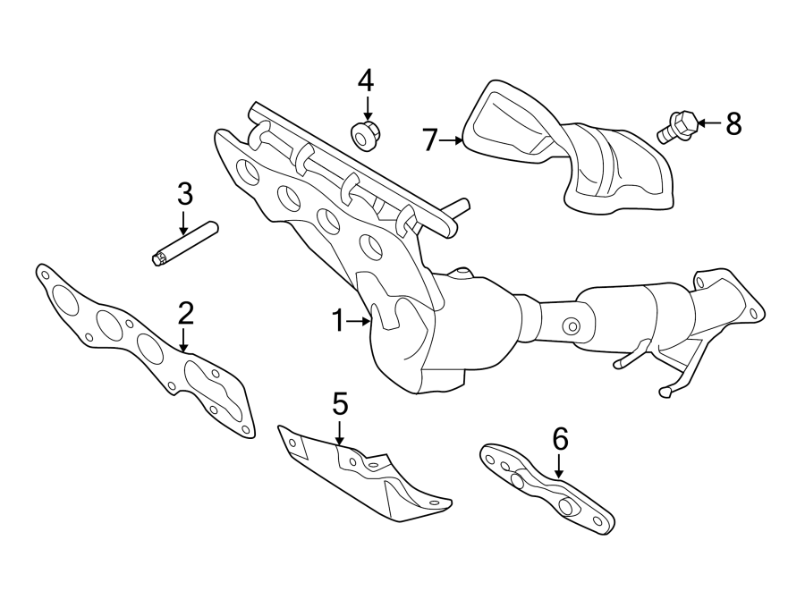 Diagram EXHAUST SYSTEM. MANIFOLD. for your 2015 Lincoln MKZ Black Label Sedan  