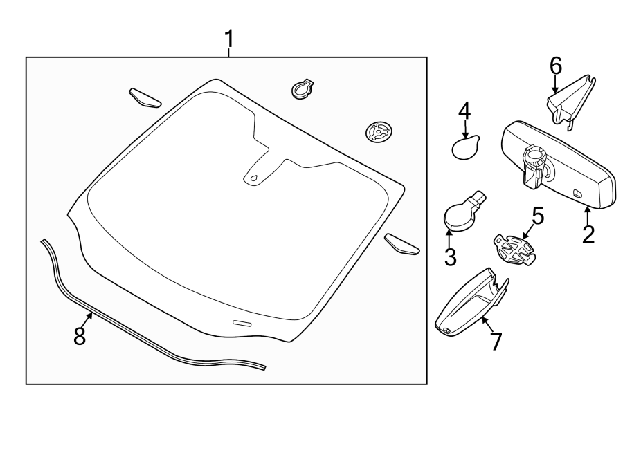 Diagram WINDSHIELD. GLASS. for your Ford Edge  