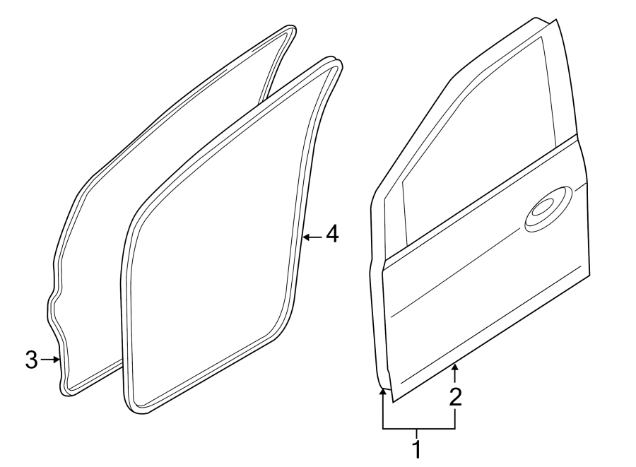 Diagram FRONT DOOR. DOOR & COMPONENTS. for your 2018 Ford F-150   