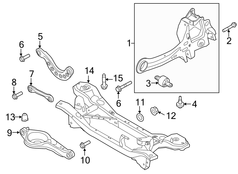 Diagram REAR SUSPENSION. SUSPENSION COMPONENTS. for your 2014 Lincoln MKZ   