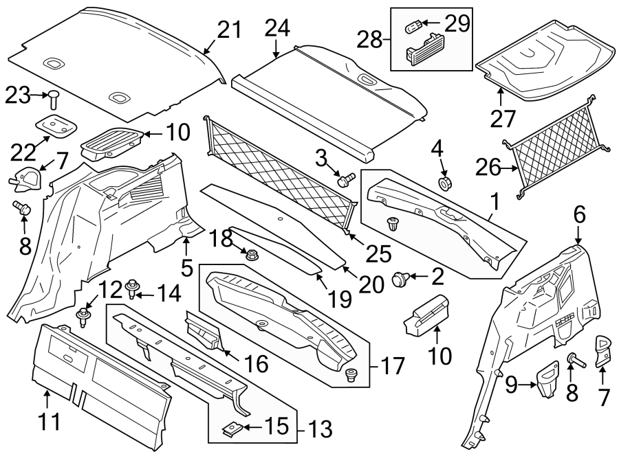 Diagram REAR BODY & FLOOR. INTERIOR TRIM. for your Lincoln MKZ  