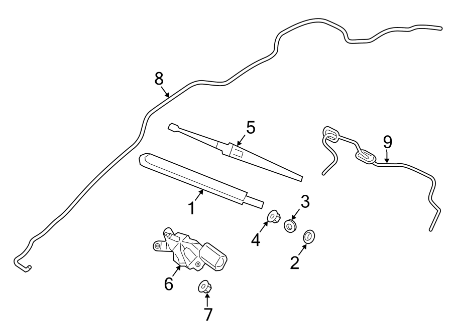 Diagram LIFT GATE. WIPER & WASHER COMPONENTS. for your 2019 Lincoln MKZ Hybrid Sedan  