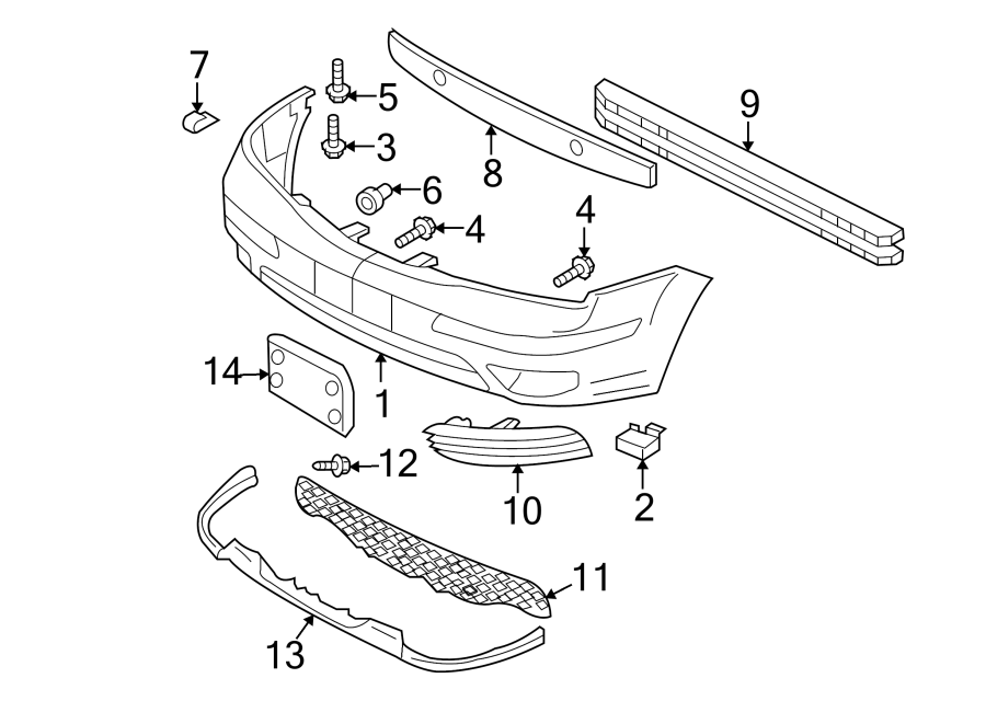 Diagram FRONT BUMPER. BUMPER & COMPONENTS. for your 1984 Ford F-150   