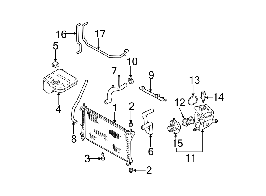 Diagram RADIATOR & COMPONENTS. for your Ford F-150 Heritage  