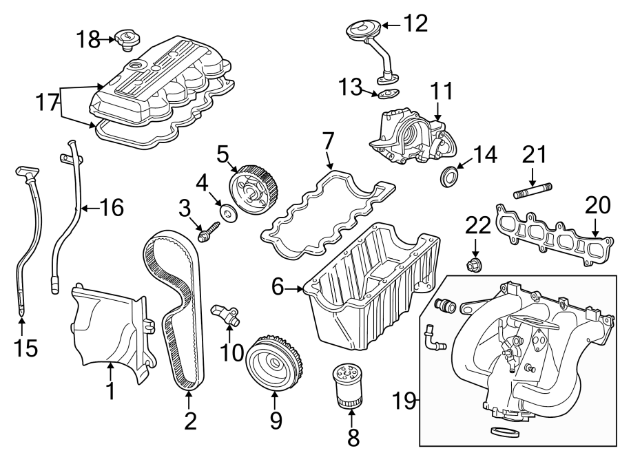 Diagram ENGINE / TRANSAXLE. ENGINE PARTS. for your Ford Focus  