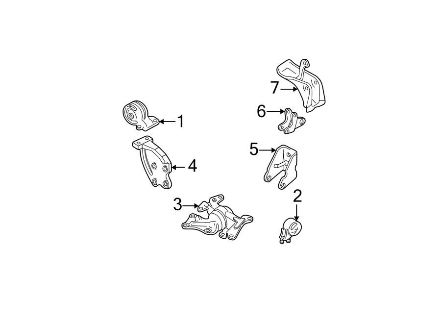 Diagram ENGINE / TRANSAXLE. ENGINE & TRANS MOUNTING. for your Ford Focus  